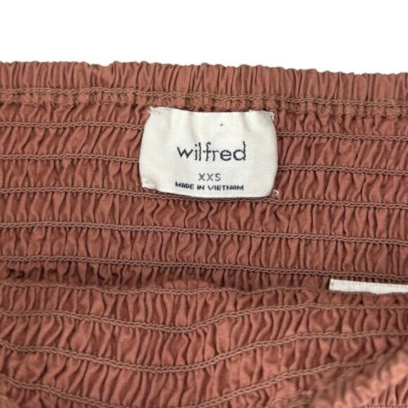 WILFRED Aritzia Inaya Smocked Off The Shoulder Blouse Sz XXS - Picture 3 of 5